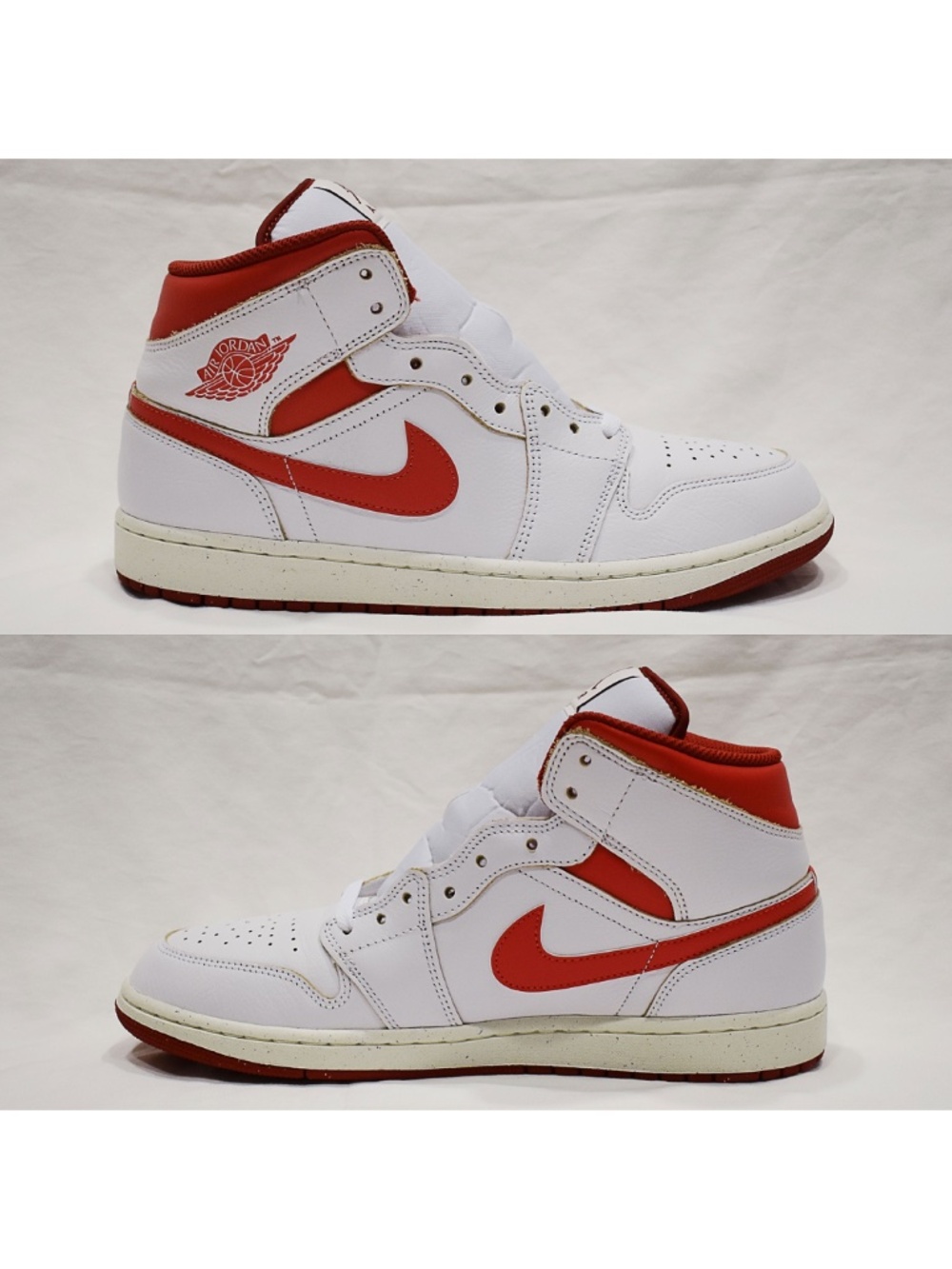 Premium Leather Air Jordan 1 Mid SE Dune Red FJ3458-160 Nike - Picture 5 of 14